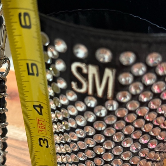 Steve Madden Black and Silver Rhinestone Crossbody Bag - Picture 7 of 9